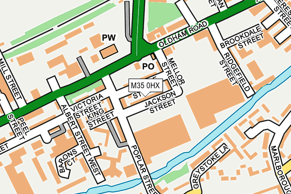 M35 0HX map - OS OpenMap – Local (Ordnance Survey)