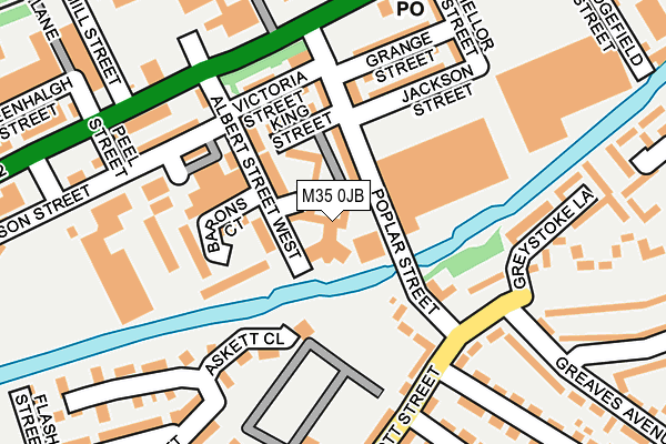 M35 0JB map - OS OpenMap – Local (Ordnance Survey)