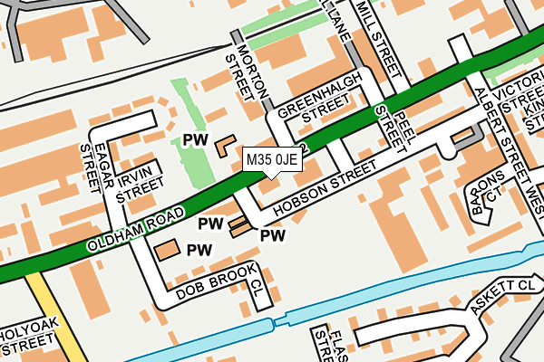 M35 0JE map - OS OpenMap – Local (Ordnance Survey)