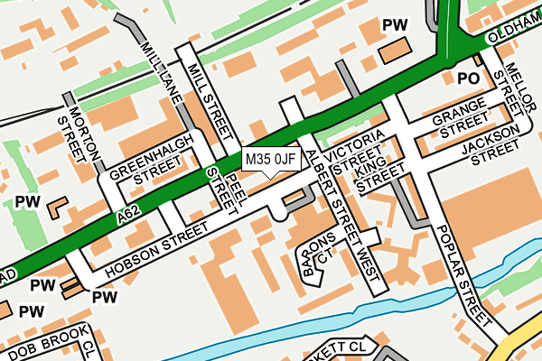 M35 0JF map - OS OpenMap – Local (Ordnance Survey)