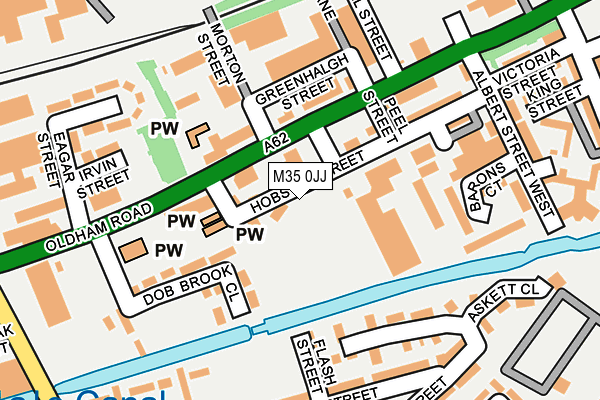 M35 0JJ map - OS OpenMap – Local (Ordnance Survey)