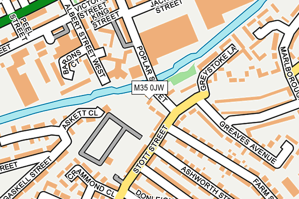 M35 0JW map - OS OpenMap – Local (Ordnance Survey)