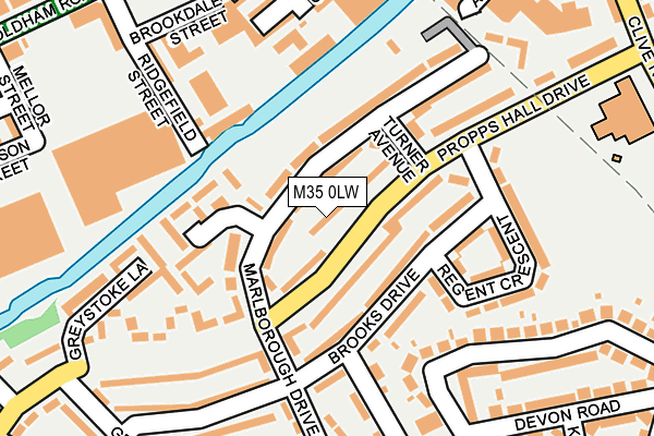 M35 0LW map - OS OpenMap – Local (Ordnance Survey)