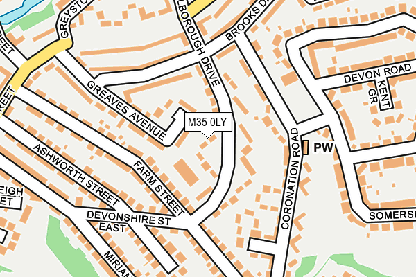 M35 0LY map - OS OpenMap – Local (Ordnance Survey)