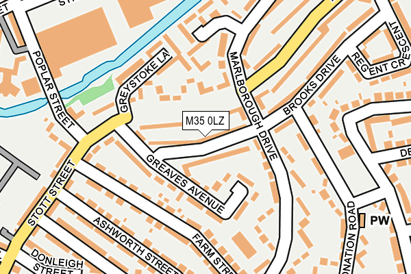 M35 0LZ map - OS OpenMap – Local (Ordnance Survey)