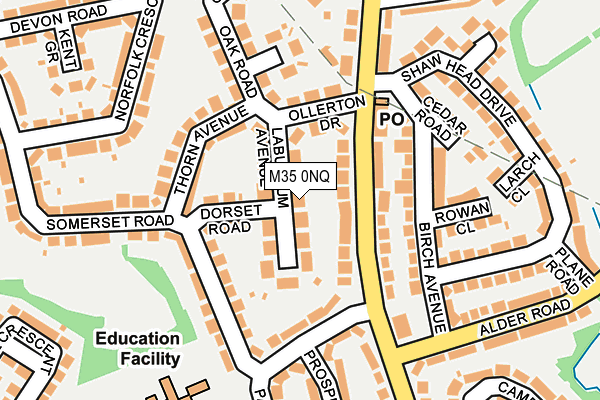 M35 0NQ map - OS OpenMap – Local (Ordnance Survey)