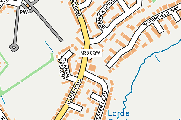 M35 0QW map - OS OpenMap – Local (Ordnance Survey)