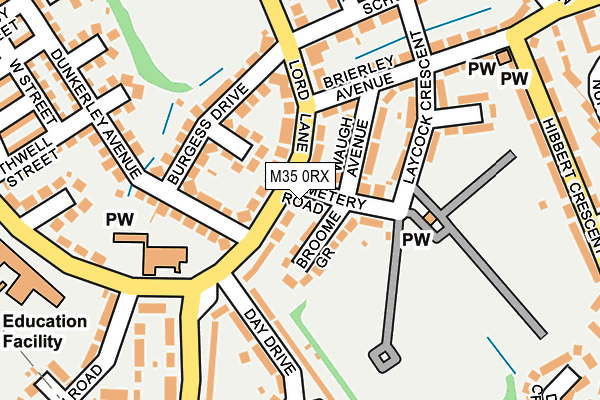 M35 0RX map - OS OpenMap – Local (Ordnance Survey)