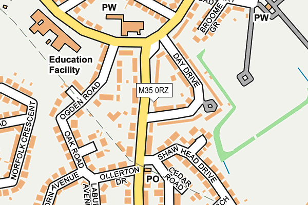 M35 0RZ map - OS OpenMap – Local (Ordnance Survey)