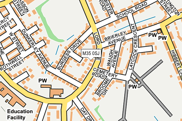 M35 0SJ map - OS OpenMap – Local (Ordnance Survey)