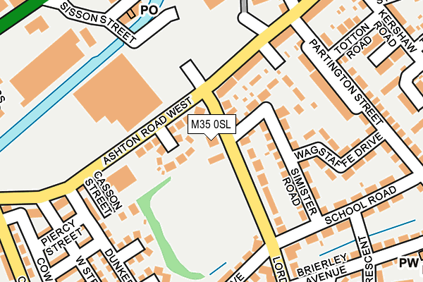 M35 0SL map - OS OpenMap – Local (Ordnance Survey)