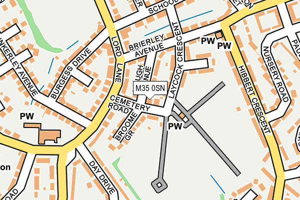 M35 0SN map - OS OpenMap – Local (Ordnance Survey)