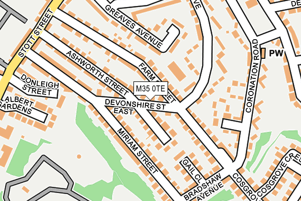 M35 0TE map - OS OpenMap – Local (Ordnance Survey)