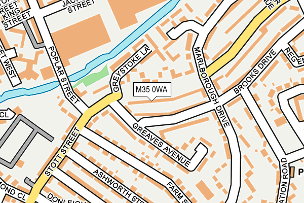 M35 0WA map - OS OpenMap – Local (Ordnance Survey)