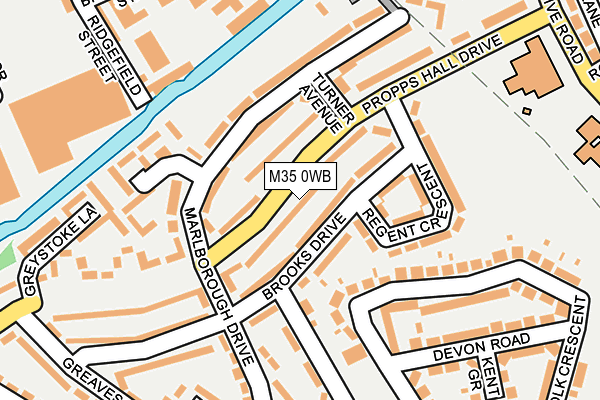 M35 0WB map - OS OpenMap – Local (Ordnance Survey)