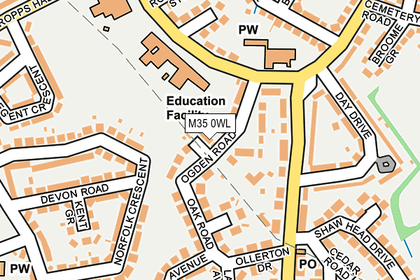 M35 0WL map - OS OpenMap – Local (Ordnance Survey)