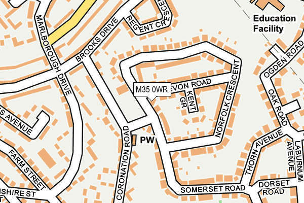 M35 0WR map - OS OpenMap – Local (Ordnance Survey)