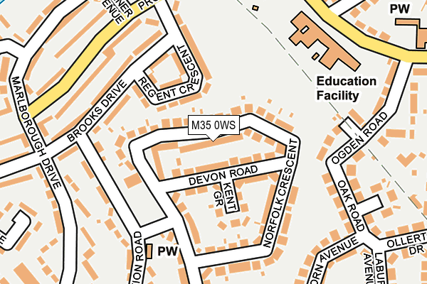 M35 0WS map - OS OpenMap – Local (Ordnance Survey)