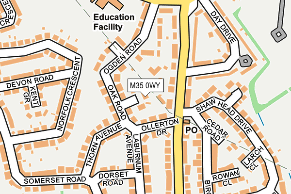 M35 0WY map - OS OpenMap – Local (Ordnance Survey)