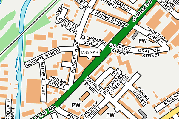 M35 9AB map - OS OpenMap – Local (Ordnance Survey)