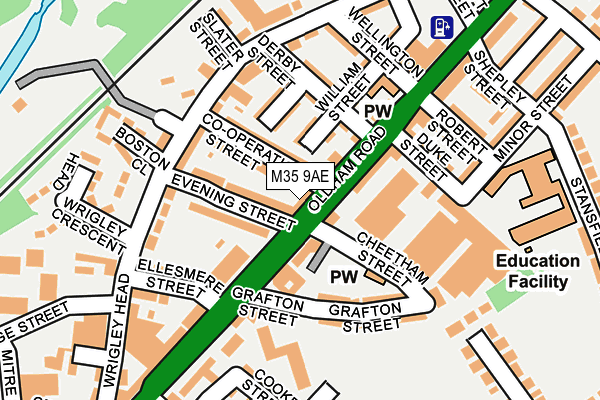 M35 9AE map - OS OpenMap – Local (Ordnance Survey)