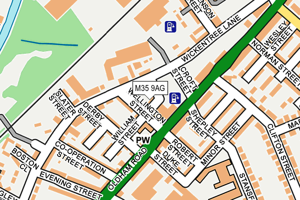 M35 9AG map - OS OpenMap – Local (Ordnance Survey)
