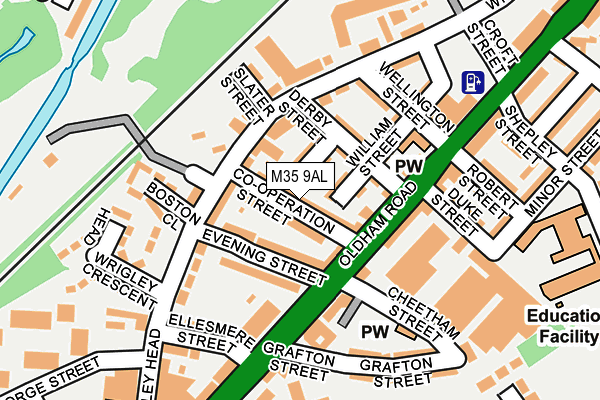 M35 9AL map - OS OpenMap – Local (Ordnance Survey)