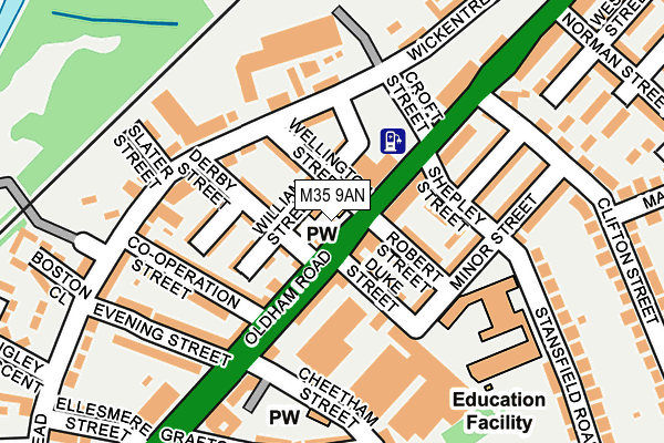 M35 9AN map - OS OpenMap – Local (Ordnance Survey)