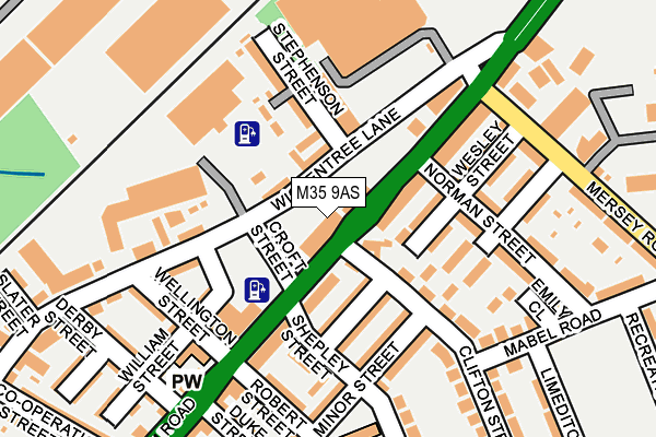 M35 9AS map - OS OpenMap – Local (Ordnance Survey)
