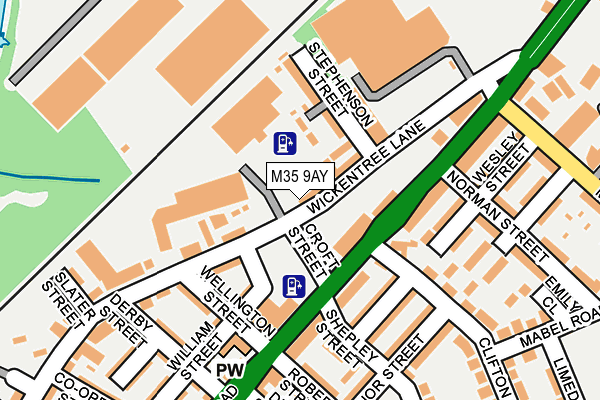 M35 9AY map - OS OpenMap – Local (Ordnance Survey)