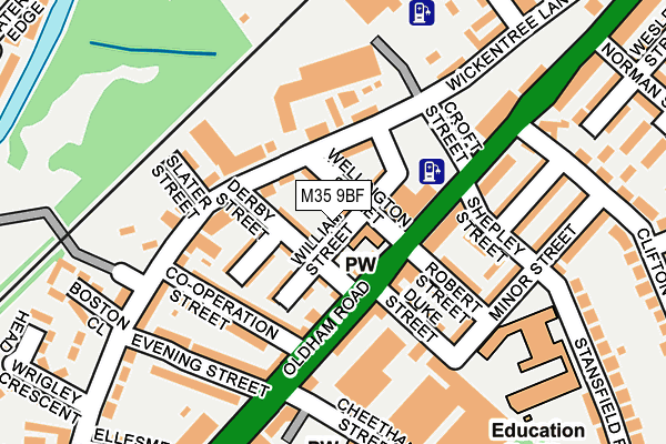 M35 9BF map - OS OpenMap – Local (Ordnance Survey)