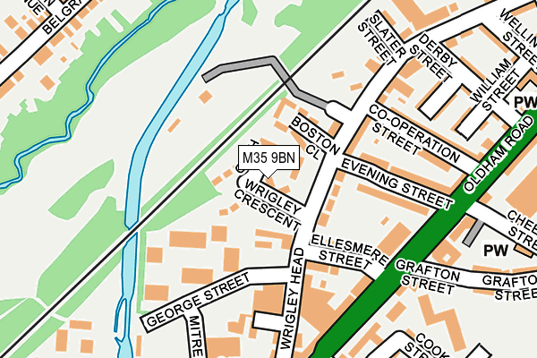 M35 9BN map - OS OpenMap – Local (Ordnance Survey)