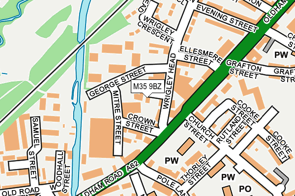 M35 9BZ map - OS OpenMap – Local (Ordnance Survey)