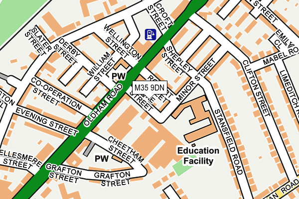 M35 9DN map - OS OpenMap – Local (Ordnance Survey)