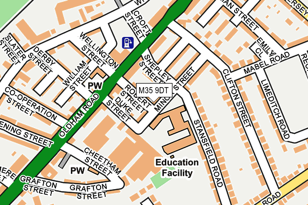 M35 9DT map - OS OpenMap – Local (Ordnance Survey)