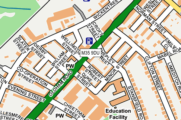 M35 9DU map - OS OpenMap – Local (Ordnance Survey)