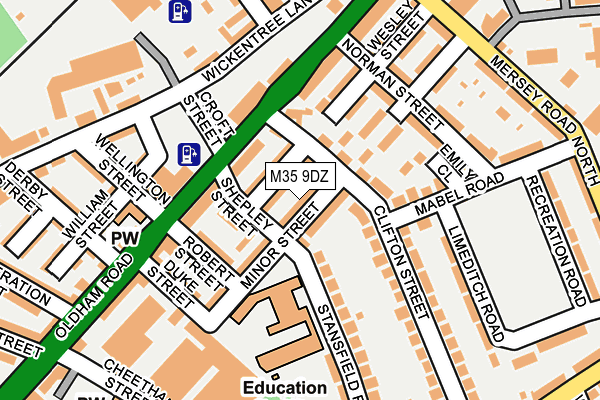 M35 9DZ map - OS OpenMap – Local (Ordnance Survey)