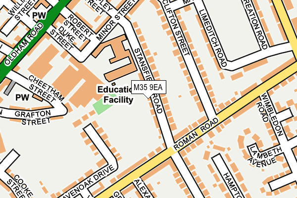 M35 9EA map - OS OpenMap – Local (Ordnance Survey)