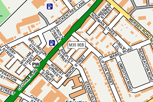 M35 9EB map - OS OpenMap – Local (Ordnance Survey)