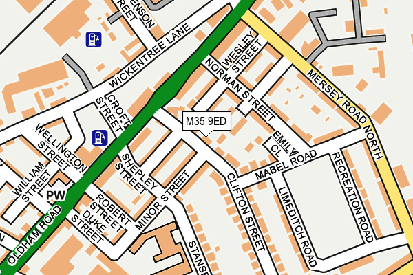 M35 9ED map - OS OpenMap – Local (Ordnance Survey)