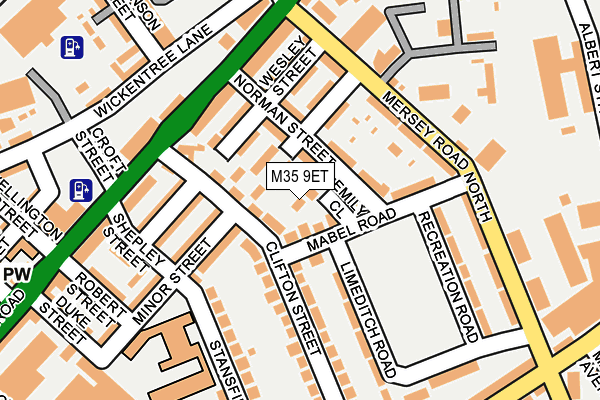 M35 9ET map - OS OpenMap – Local (Ordnance Survey)