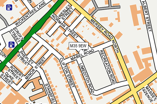 M35 9EW map - OS OpenMap – Local (Ordnance Survey)