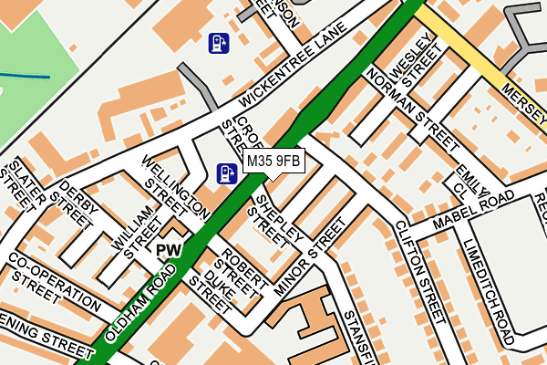 M35 9FB map - OS OpenMap – Local (Ordnance Survey)