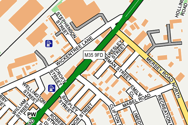 M35 9FD map - OS OpenMap – Local (Ordnance Survey)