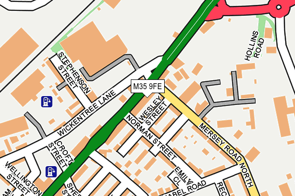 M35 9FE map - OS OpenMap – Local (Ordnance Survey)