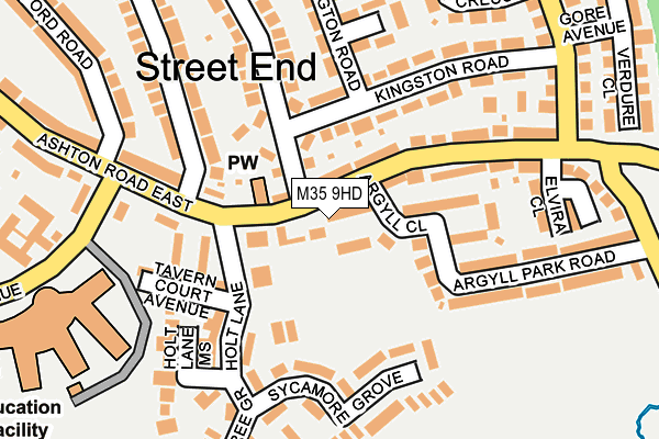 M35 9HD map - OS OpenMap – Local (Ordnance Survey)