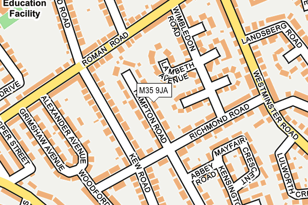 M35 9JA map - OS OpenMap – Local (Ordnance Survey)