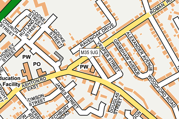 M35 9JG map - OS OpenMap – Local (Ordnance Survey)