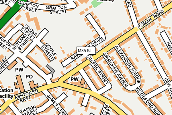 M35 9JL map - OS OpenMap – Local (Ordnance Survey)