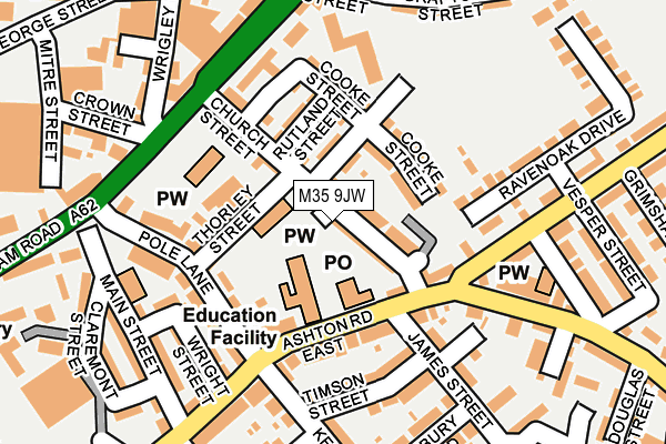 M35 9JW map - OS OpenMap – Local (Ordnance Survey)